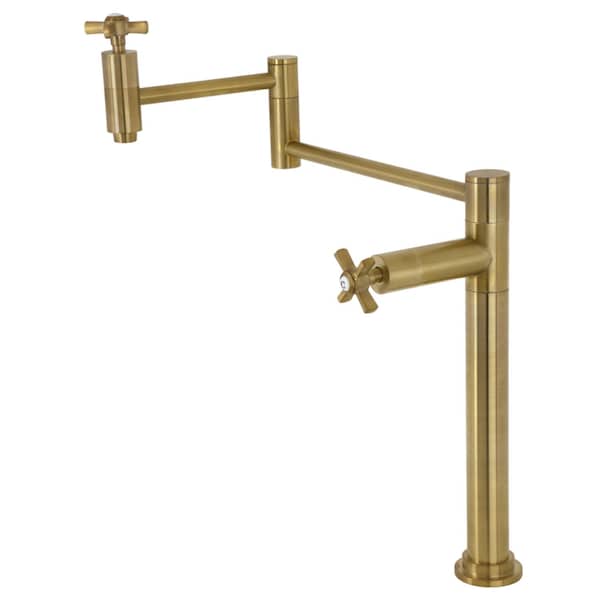 Deck Mount Pot Filler, Brushed Brass
